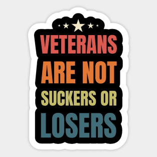 Veterans are NOT suckers or losers Retro Stars Sticker